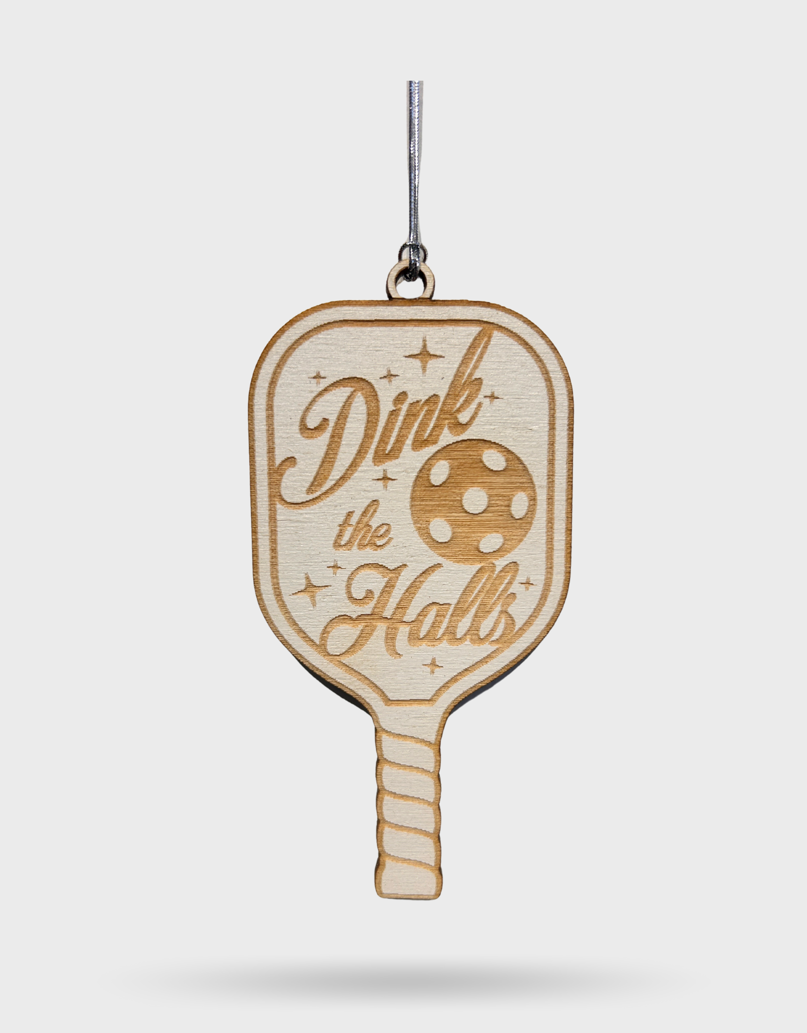Wooden Pickleball Ornament
