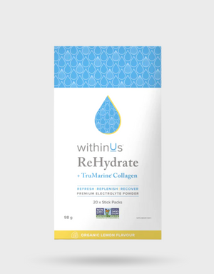 Packs de bâtonnets de collagène WithinUs ReHydrate + TruMarine® 