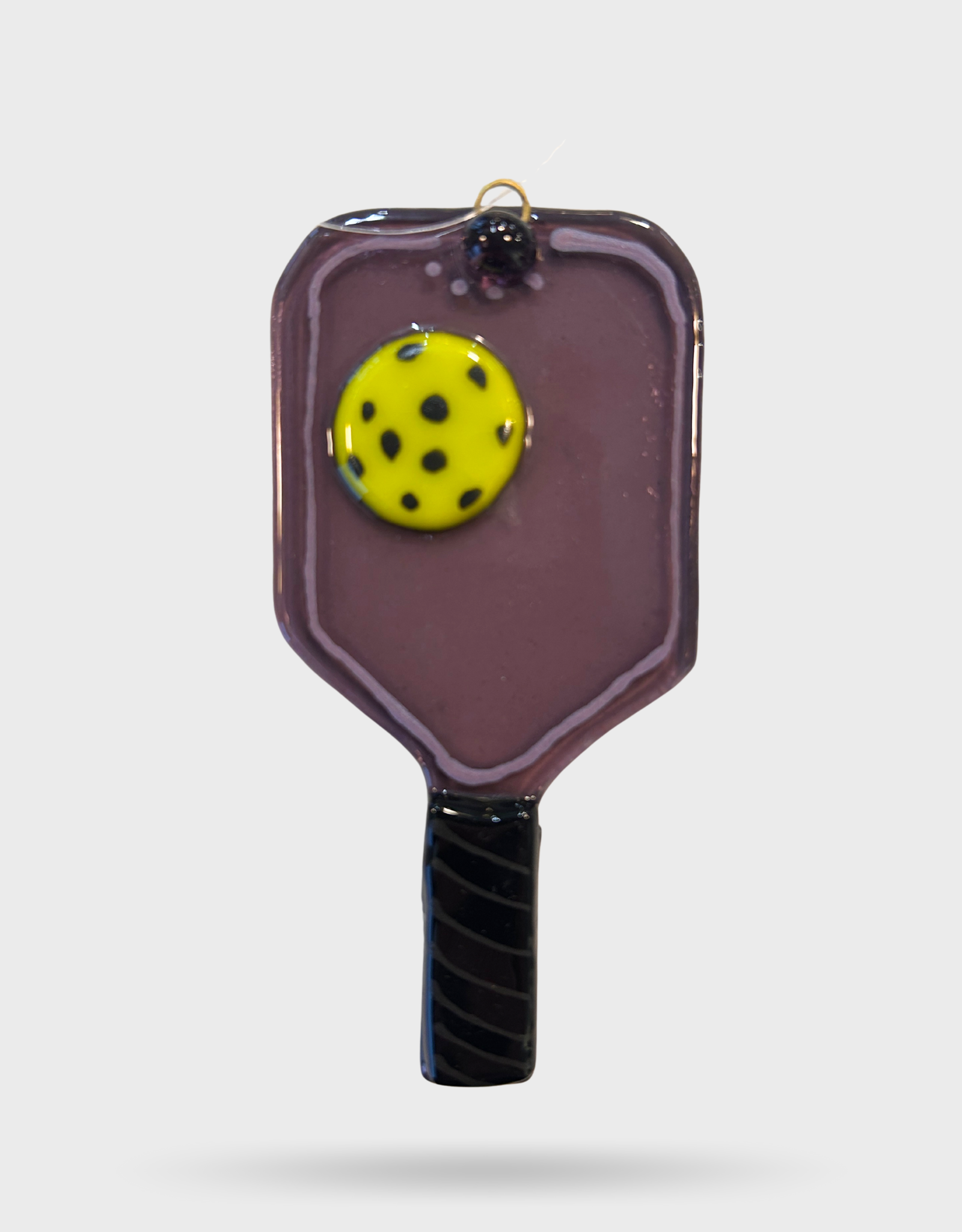 Handmade Glass Pickleball Ornament