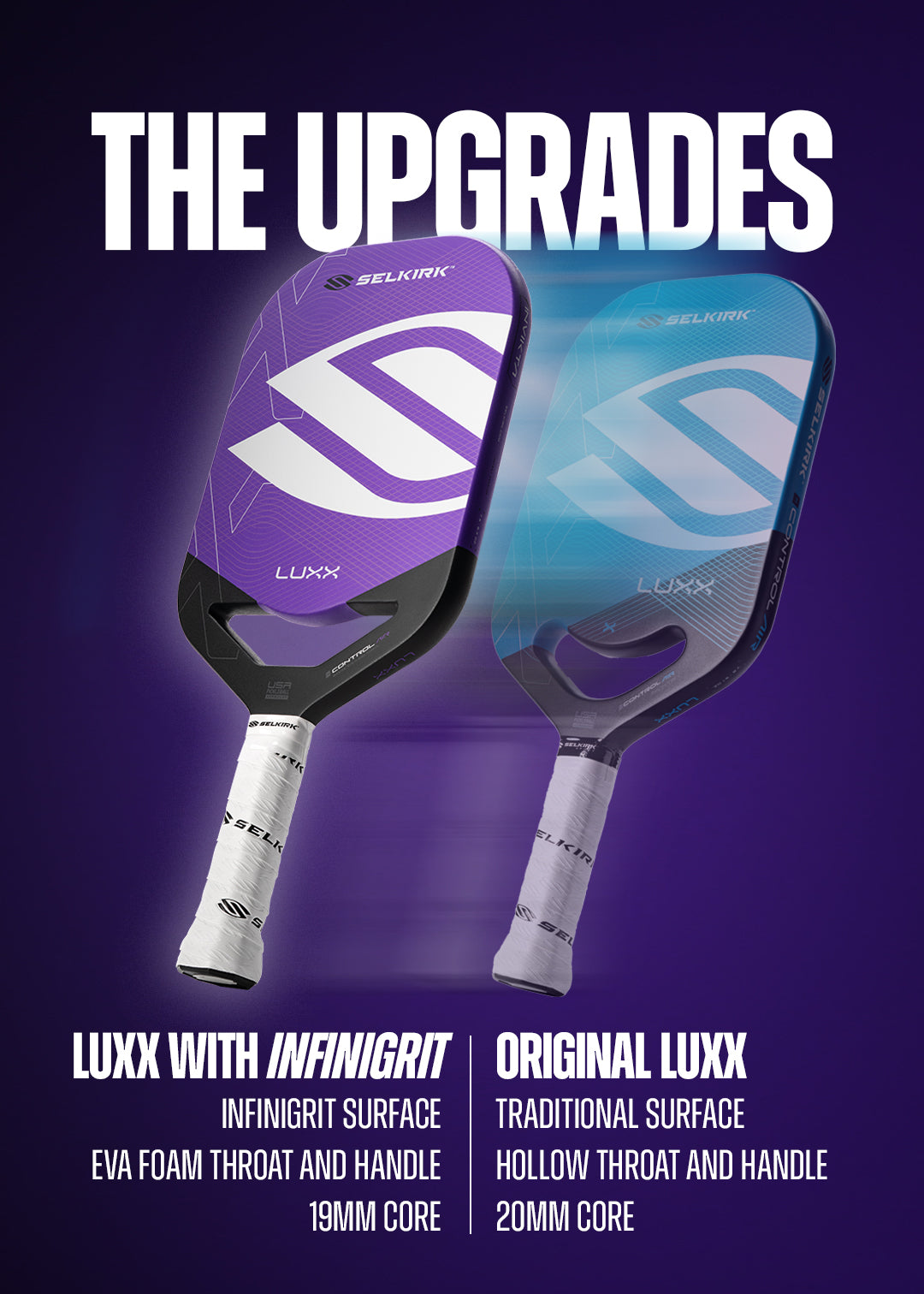 NEW! Selkirk LUXX Control Air Invikta InfiniGrit