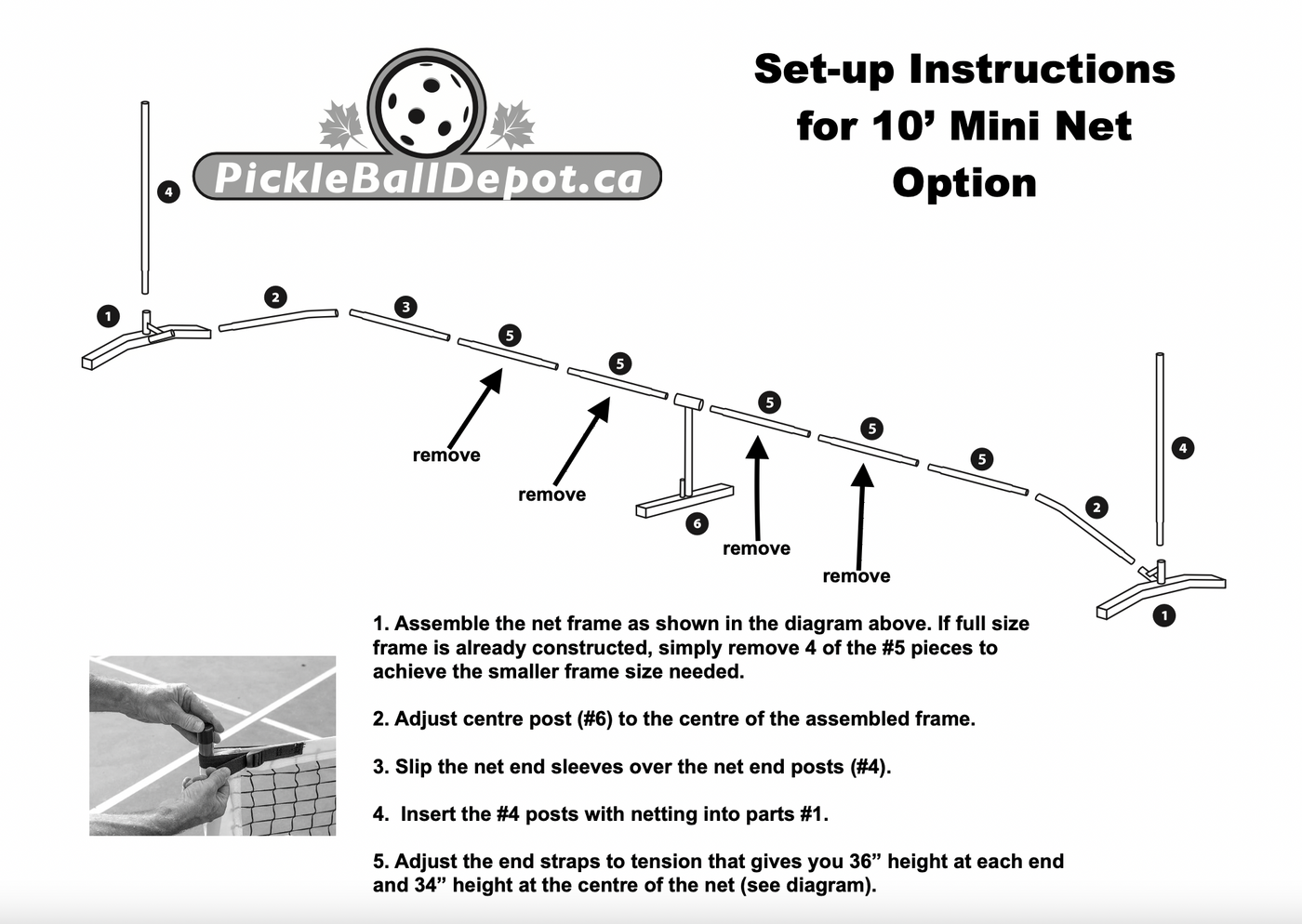 Pickleball Depot 10' Mini Net Add-On