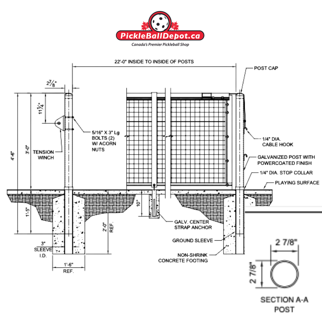 Pickleball Depot Permanent Net Posts